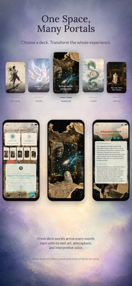 Five distinct Vesikaa deck worlds and their app themes